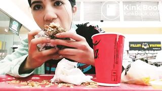 Eating a shitty burger