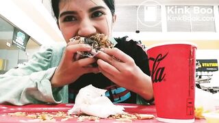 Eating a shitty burger