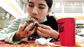 Eating a shitty burger