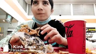 Eating a shitty burger