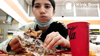 Eating a shitty burger