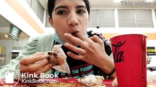 Eating a shitty burger