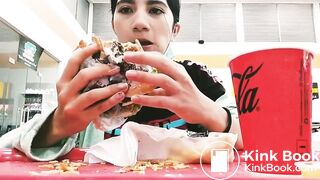 Eating a shitty burger