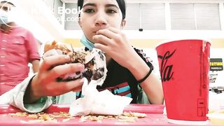 Eating a shitty burger