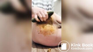 Gay scat with cucumber