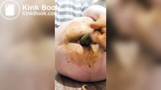 Gay scat with cucumber