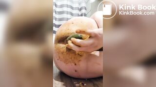 Gay scat with cucumber