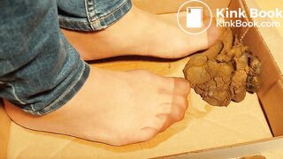 disgusting asian in sexy pantyhose shit 4