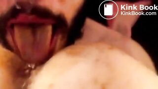 toilet pig eats and drinks