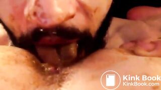 toilet pig eats and drinks