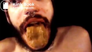 toilet pig eats and drinks