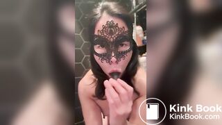 Girl lick buttplug