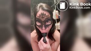 Girl lick buttplug