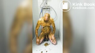 Satan slave takes a scat session during enema