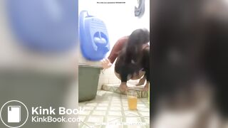 Indonesian hotwife make his cuckold eat shit