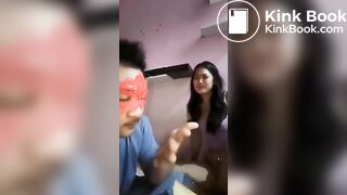 Indonesian hotwife make his cuckold eat shit