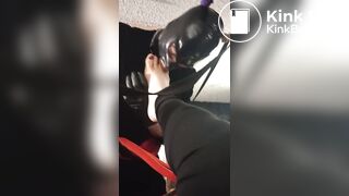 slave cleans up her shitty toes. and loves it.