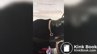 slave cleans up her shitty toes. and loves it.