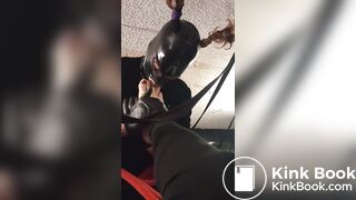 slave cleans up her shitty toes. and loves it.