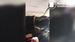 slave cleans up her shitty toes. and loves it.