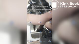 Beautiful girl poops in the toilet