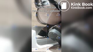 Beautiful girl poops in the toilet