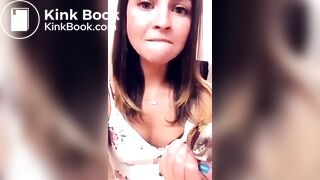Toilet slut sucking shit off her butt plug