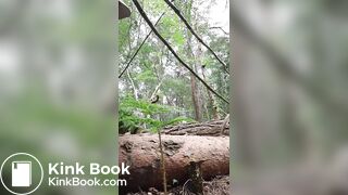 Shitting out trickle of diarrhoea in the woods