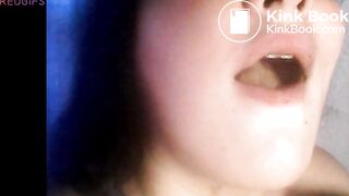 Amateur toilet whore chewing and swallowing a turd