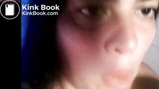 Amateur toilet whore chewing and swallowing a turd