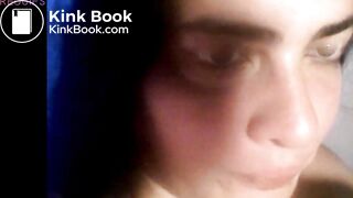 Amateur toilet whore chewing and swallowing a turd