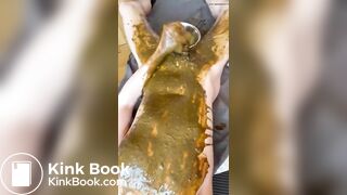 shit covered twink shoots huge load