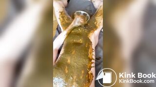 shit covered twink shoots huge load