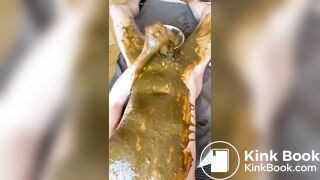 shit covered twink shoots huge load