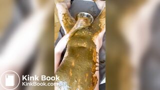 shit covered twink shoots huge load