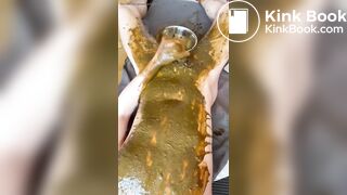 shit covered twink shoots huge load