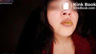 Toilet whore chewing on some shit