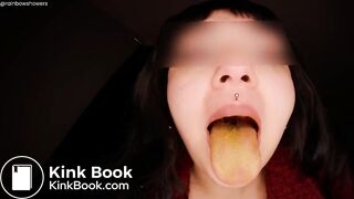 Toilet whore chewing on some shit