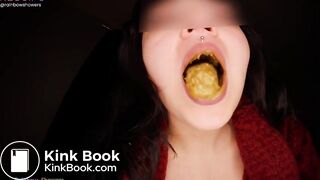 Toilet whore chewing on some shit