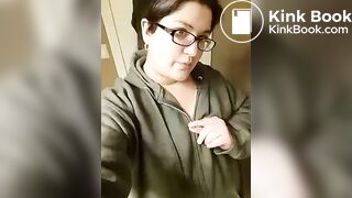 Chubby teen bares a tit