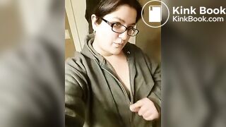 Chubby teen bares a tit