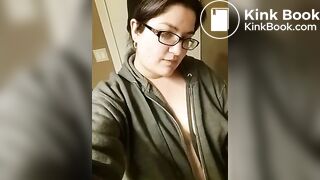 Chubby teen bares a tit