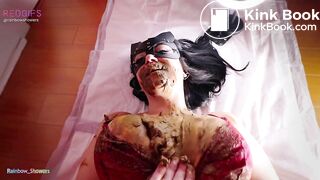 Toilet slut chews her man's shit