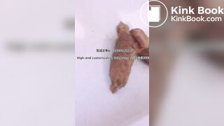 Beautiful girl poops in the toilet
