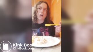 loud chewing w/mouth open then smearing shit