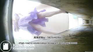 Beautiful girl poops in the toilet