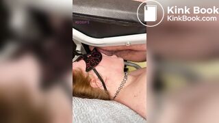 Ugly toilet slut eating her man's shit