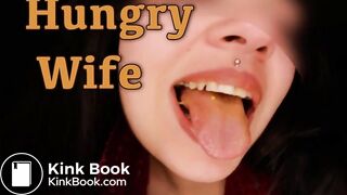 Hungry toilet slut eating her man's shit