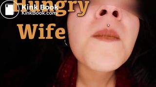 Hungry toilet slut eating her man's shit