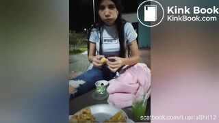 Hot girl shitting on pizza and eating it
